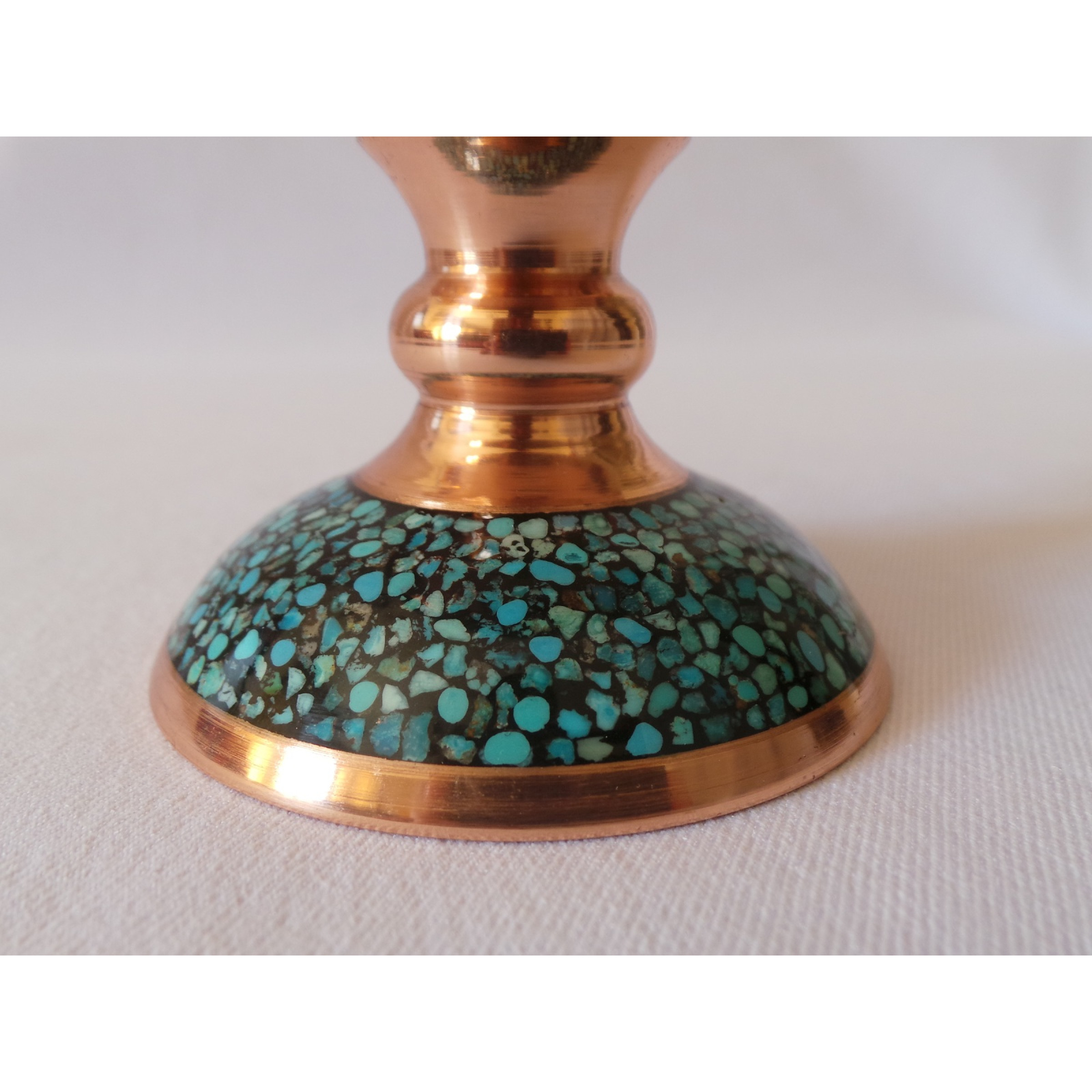 Turquoise Stone & Copper Pedestal Candy/Nuts Bowl Dish HTI2012 Persiada